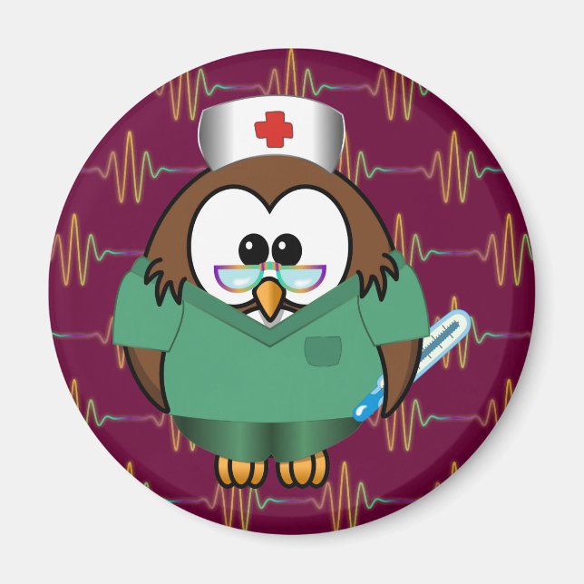nurse owl magnet (Front)