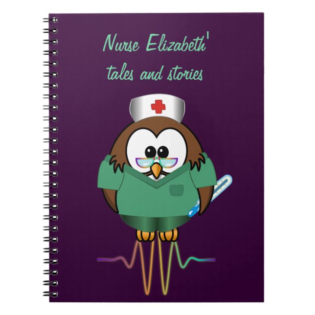 nurse owl spiral notebook (Front)