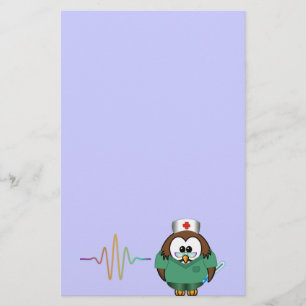 nurse owl stationery