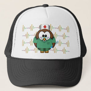 nurse owl trucker hat