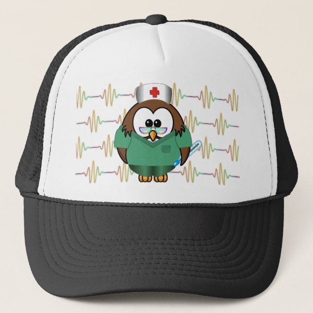 nurse owl trucker hat (Front)