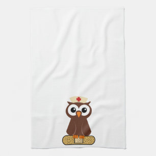 Nurse Owl (w/bandaid) Tea Towel