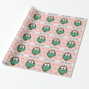nurse owl wrapping paper