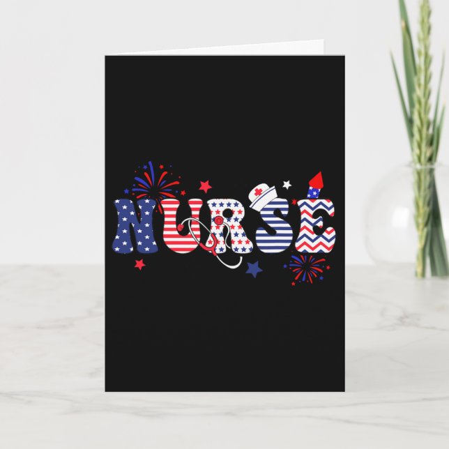 Nurse Patriotic 4th Of July  Card (Front)