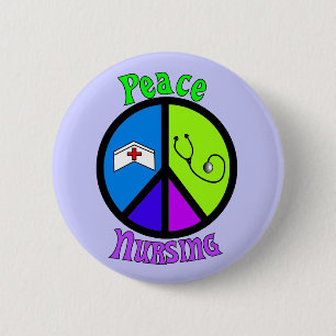Nurse "Peace" Gifts For All Professionals 6 Cm Round Badge