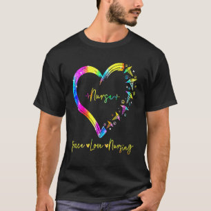 Nurse Peace Love Nursing Stethoscope Cute Nurse T-Shirt