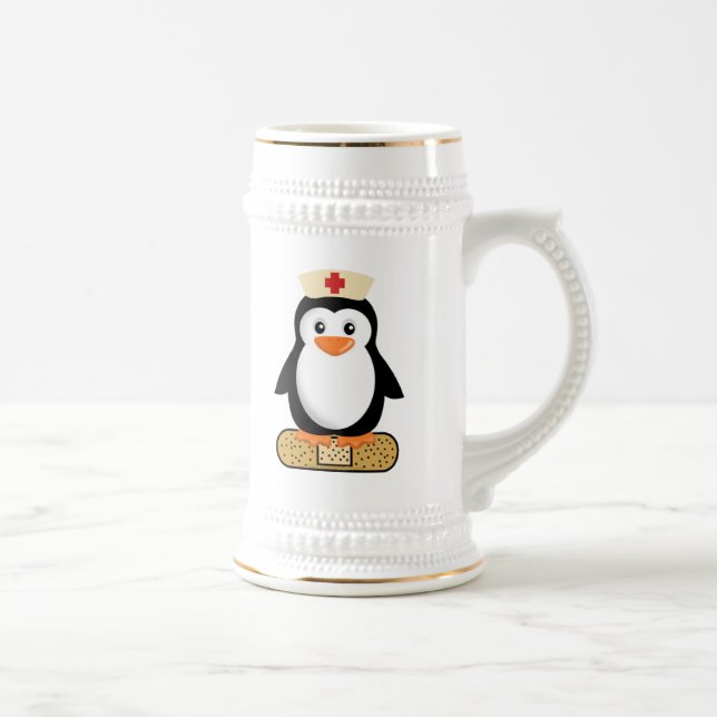 Nurse Penguin (w/Bandaid) Beer Stein (Right)