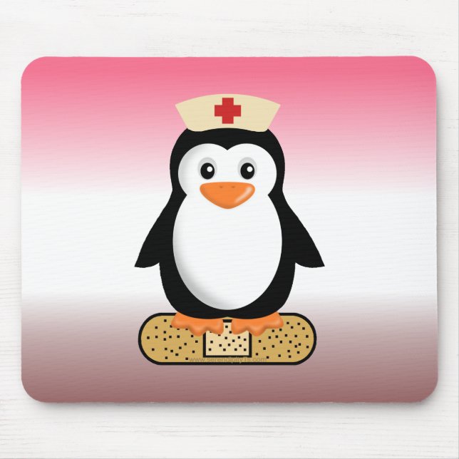 Nurse Penguin (w/Bandaid) Mouse Pad (Front)