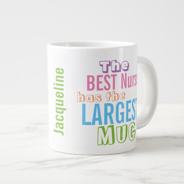 Nurse Personalise Funny Best NURSE Big Mug Nursing (Front Right)