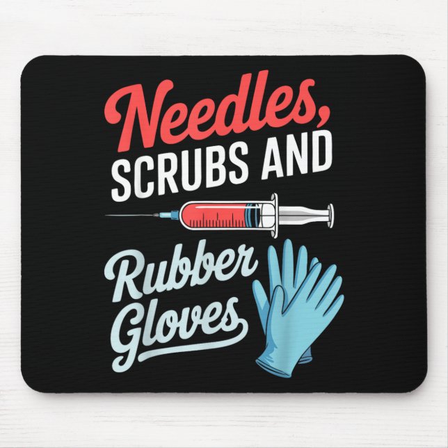 Nurse Phlebotomy Blood Draw Tech Phlebotomist Mouse Pad (Front)