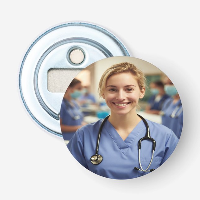 Nurse Photo Customize Personalize Bottle Opener (Front)