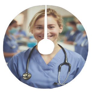 Nurse Photo Customize Personalize Brushed Polyester Tree Skirt