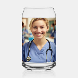 Nurse Photo Customize Personalize Can Glass
