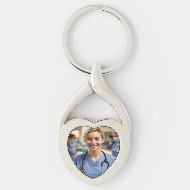 Nurse Photo Customize Personalize Key Ring (Front)
