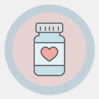 Nurse Pill Bottle Heart Sticker
