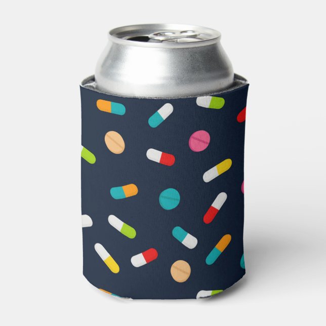 Nurse pill pattern Party favour can cooler (Can Front)