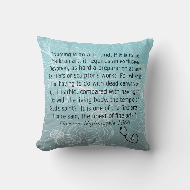 Nurse Pillow Florence Nightingale Quote (Front)