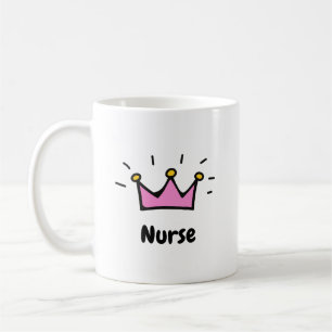 Nurse Pink Princess Crown Art Coffee Mug