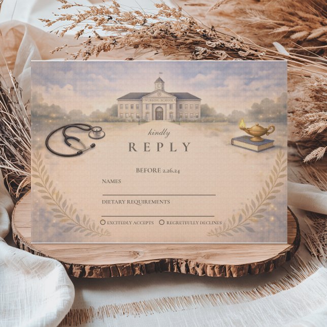 Nurse Pinning Ceremony Graduation RSVP Card (Creator Uploaded)