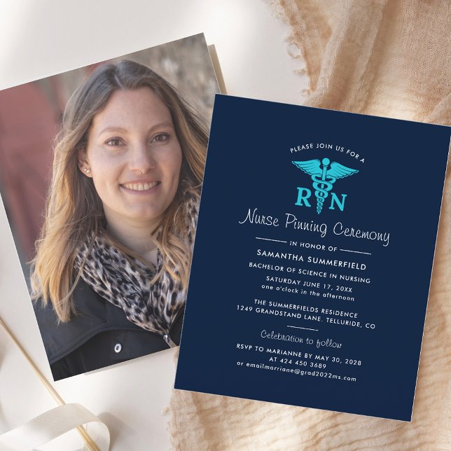 Nurse Pinning Graduation 2025 Photo Invitation (Nurse Pinning Graduation 2025 Photo Invitation)