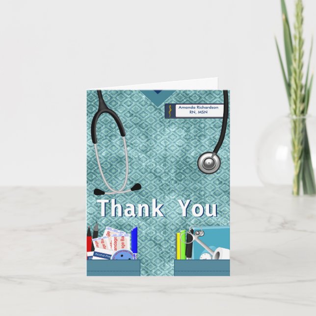 Nurse Pockets Thank You - Blue Card (Front)