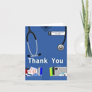 Nurse Pockets Thank You In Dark Blue Card