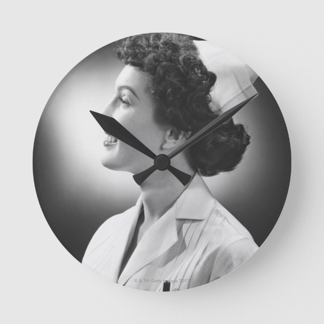 Nurse Posing Round Clock (Front)