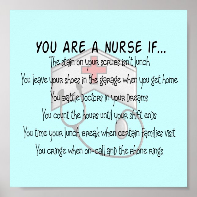 Nurse Poster "You Are a Nurse If" (Front)