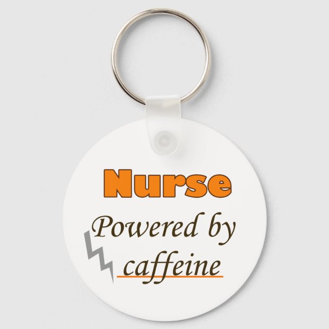 Nurse Powered by caffeine Key Ring (Front)