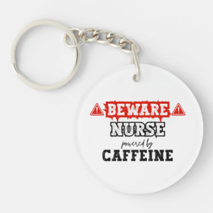 Nurse Powered By Caffeine   Nurse & Healthcare Key Ring