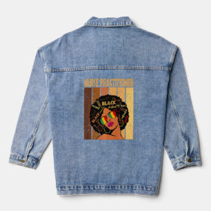 Nurse Practitioner Afro African American Black His Denim Jacket