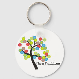 Nurse Practitioner Artsy Tree Design Gifts Key Ring