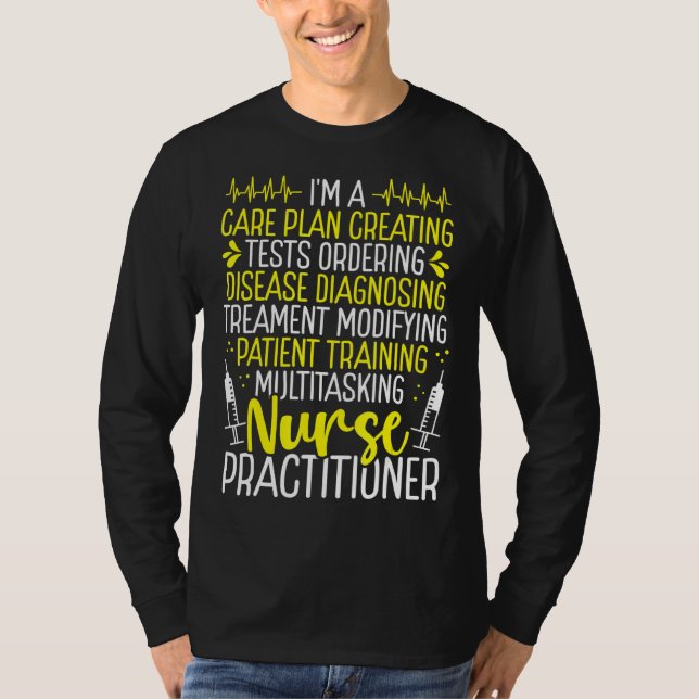 Nurse Practitioner Badge Reel Nurse Practitioner E T-Shirt (Front)
