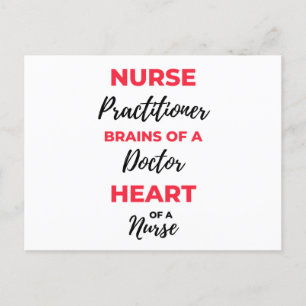 Nurse Practitioner Brains Of A Doctor Heart 2 Holiday Postcard