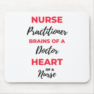 Nurse Practitioner Brains Of A Doctor Heart 2 Mouse Pad