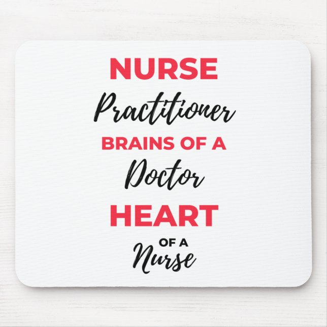 Nurse Practitioner Brains Of A Doctor Heart 2 Mouse Pad (Front)