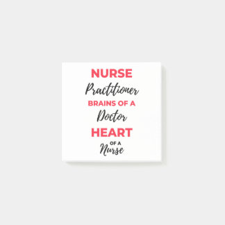 Nurse Practitioner Brains Of A Doctor Heart 2 Post-it Notes