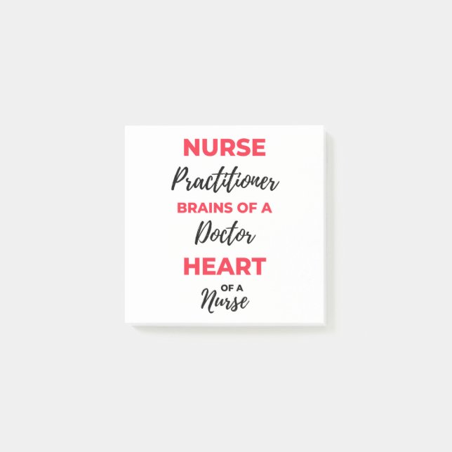 Nurse Practitioner Brains Of A Doctor Heart 2 Post-it Notes (Front)