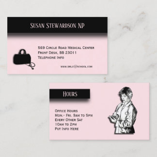 Nurse Practitioner Business Card with Office Hours