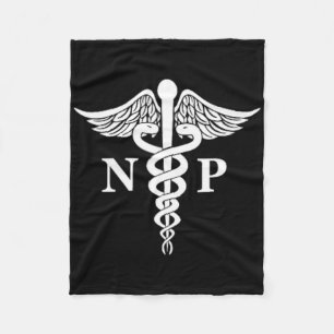 Nurse Practitioner Caduceus Medical Symbol Pocket Fleece Blanket