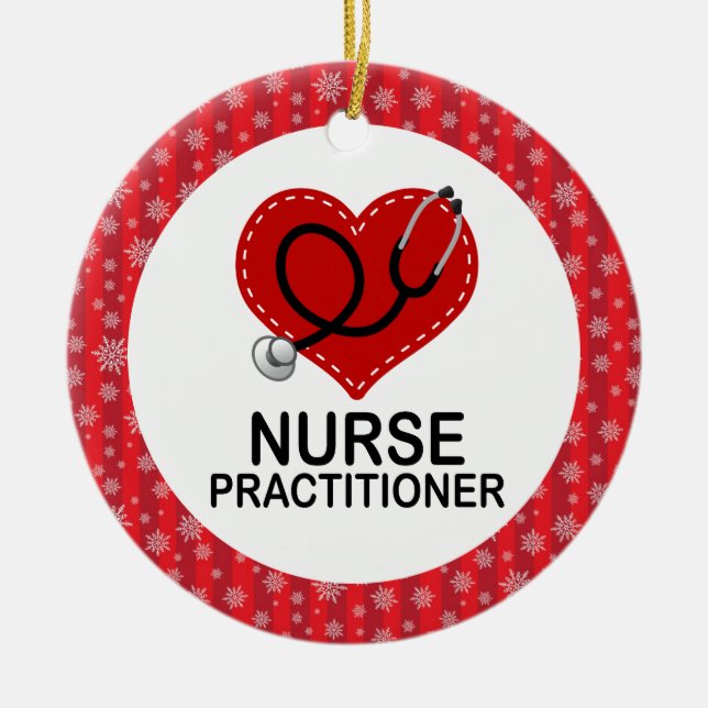 Nurse Practitioner Christmas Gift Ornament (Front)