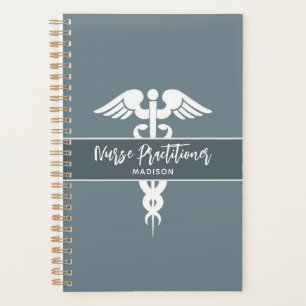 Nurse Practitioner Dusty Blue White Personalised Planner