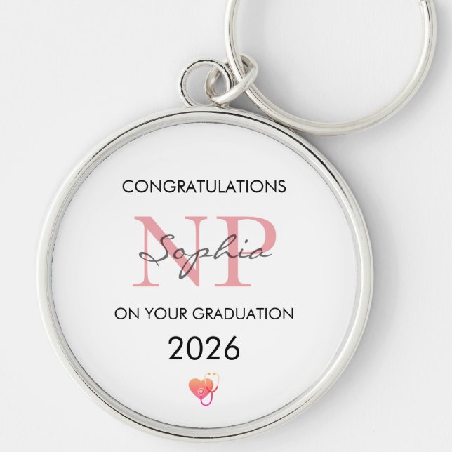 Nurse Practitioner Graduation Personalised 2026 Key Ring (Front)