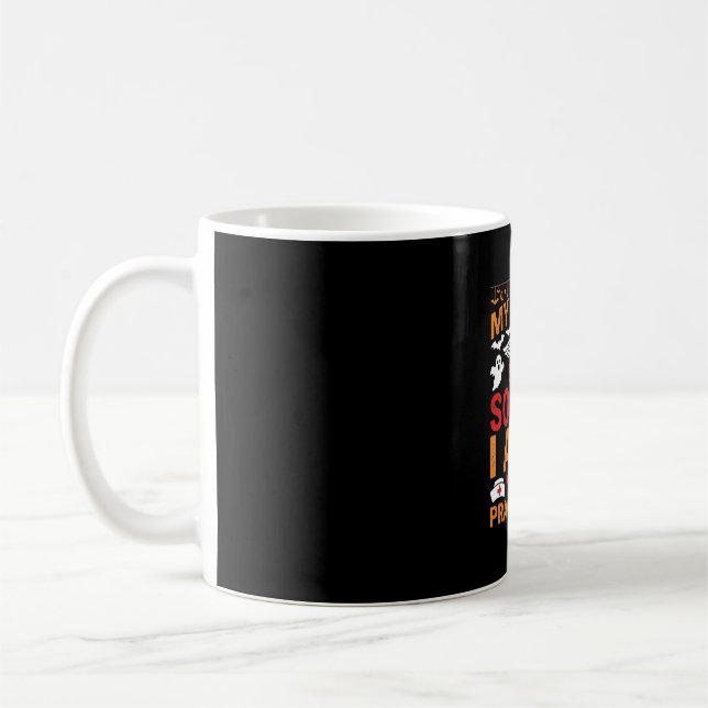Nurse Practitioner Halloween Broom Broke Design_1 Coffee Mug (Left)