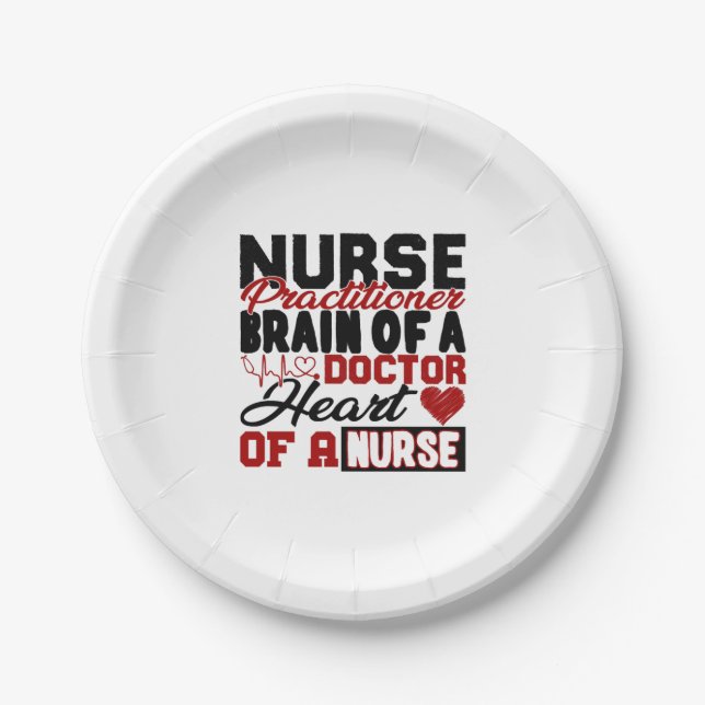 Nurse Practitioner Heart Shirt Paper Plate (Front)