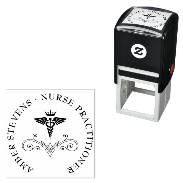 Nurse Practitioner Medical Caduceus Self-inking Stamp (In Situ)
