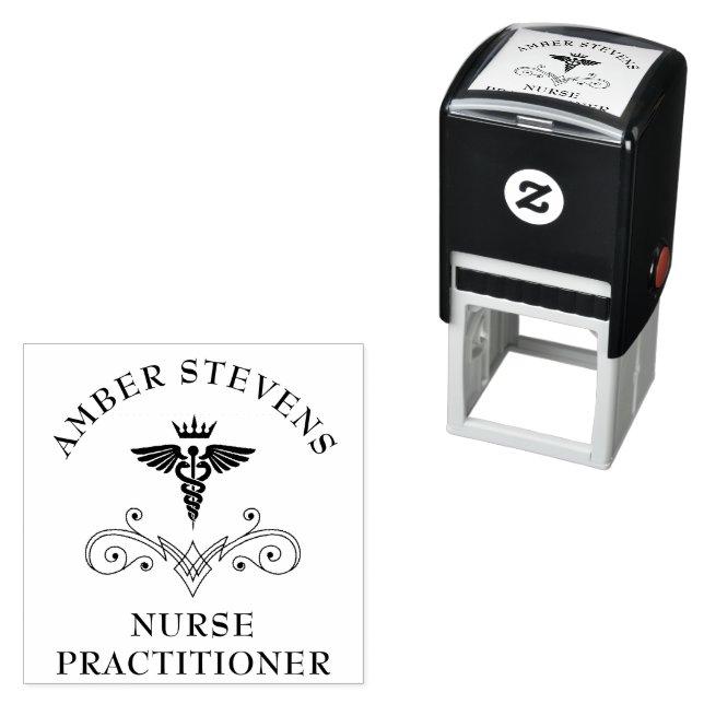 Nurse Practitioner Medical Caduceus Self-inking Stamp (In Situ)