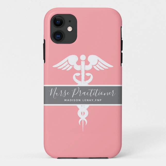 Nurse Practitioner Medical Pink Personalised Case-Mate iPhone Case (Back)