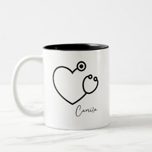 Nurse Practitioner Medical Professional Heart Love Two-Tone Coffee Mug