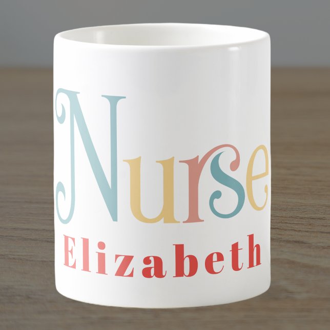 Nurse Practitioner Medical Professional Monogram Coffee Mug (Nurse Practioner RN Graduation Graduate Monogrammed)